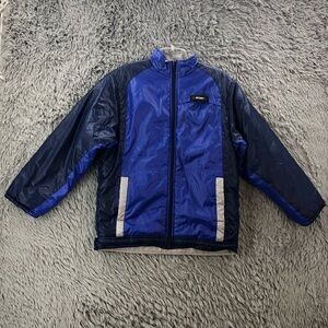 Nike Coat Jacket Boys Size Large 14-16 Reversible Blue Gray Pockets